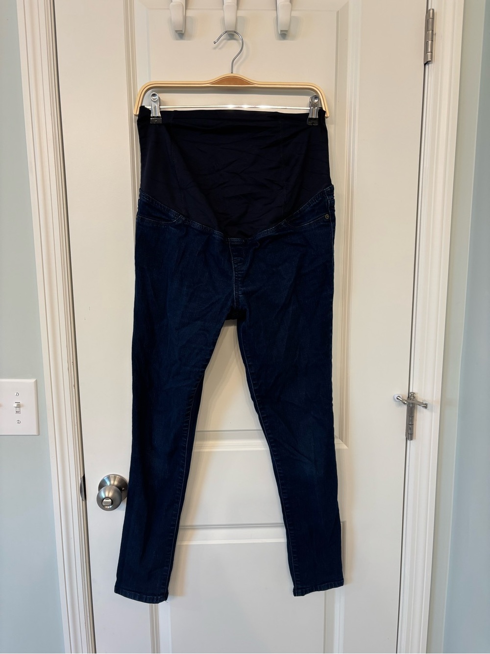 Dark Blue Maternity Denim Leggings - Comfortable Stretch Jeans